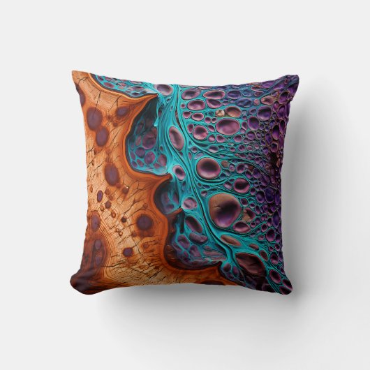 パープルターコイズアート装飾用クッション クッション (正面)