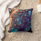 パープルターコイズアート装飾用クッション クッション (ブランケット)
