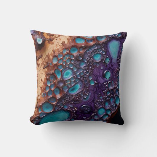 パープルターコイズアート装飾用クッション クッション (正面)