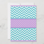 パープルターコイズゾウ赤ちゃんシャワー招待状 招待状 (裏面)