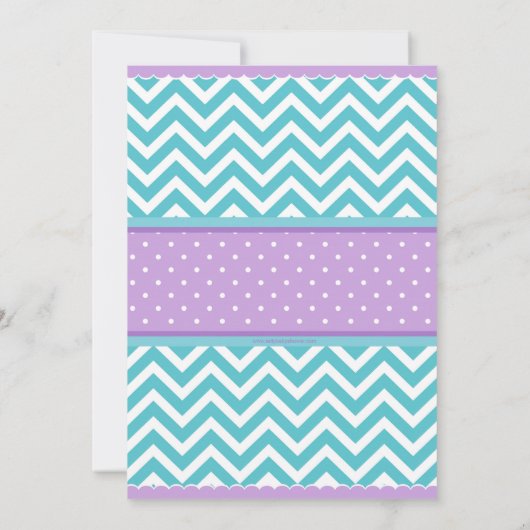 パープルターコイズゾウ赤ちゃんシャワー招待状 招待状 (裏面)