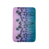 パープルターコイズパームツリーズ バスマット (正面縦)
