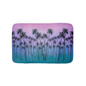 パープルターコイズパームツリーズ バスマット (正面)