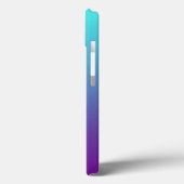 パープルターコイズブルーのシンプルグラデーション背景 Case-Mate iPhoneケース (裏面 / 左)
