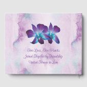 パープルターコイズブルーデンドロビウムオーキッド結婚ズ ゲストブック (裏面)