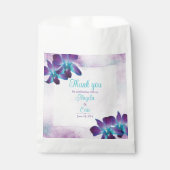 パープルターコイズブルーデンドロビウムオーキッド結婚ズ フェイバーバッグ (正面)