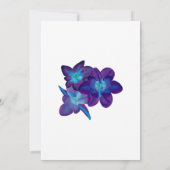パープルターコイズブルー結婚オーキッド 招待状 (裏面)