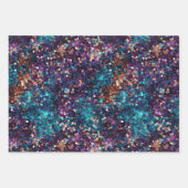 パープルターコイズマーメイドスパークルグリガーリーッツ ラッピングペーパーシート (正面3)