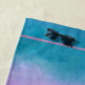 パープルターコイズヤシの木 ビーチタオル (インサイチュ)