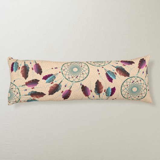 パープルターコイズ先住民アメリカンドリームキャッチャー ボディピロー (裏面)