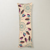 パープルターコイズ先住民アメリカンドリームキャッチャー ボディピロー (裏面 (縦))