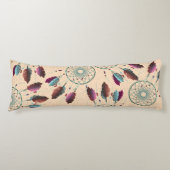 パープルターコイズ先住民アメリカンドリームキャッチャー ボディピロー (正面)