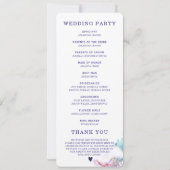 パープルターコイズ結婚式 プログラムテンプレート 招待状 (裏面)