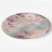 パープルターコイズ赤面フローラ ペーパープレート (アングル)