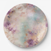 パープルターコイズ赤面フローラ ペーパープレート (正面)
