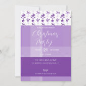 パープルタータンチェッククリスマストイズパーティー 招待状 (正面)