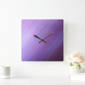 パープルダイアゴナルデザイン スクエア壁時計 (ホーム)