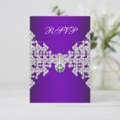 パープルダイアモンズパープルSweet sixteen誕生日RSVP 出欠カード (スタンド正面)