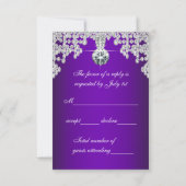 パープルダイアモンズパープルSweet sixteen誕生日RSVP 出欠カード (裏面)