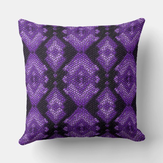 パープルダイアモンズモザイクタイルパターン装飾用クッション クッション (裏面)
