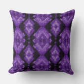 パープルダイアモンズモザイクタイルパターン装飾用クッション クッション (正面)