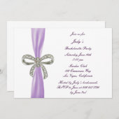 パープルダイアモンドボウバチェロレッテ招待状 招待状 (正面/裏面)