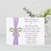 パープルダイアモンドボウ結婚式招待状 招待状 (スタンド正面)