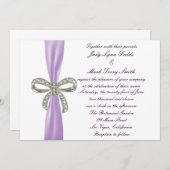 パープルダイアモンドボウ結婚式招待状 招待状 (正面/裏面)