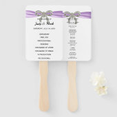 パープルダイアモンドボウ結婚式 プログラム ハンドファン (正面&裏面)