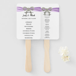 パープルダイアモンドボウ結婚式 プログラム ハンドファン