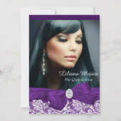 パープルダイアモンドボウ&レかわいらしースキンセアニェラ 招待状 (正面)