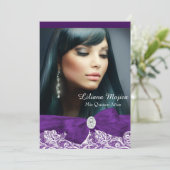 パープルダイアモンドボウ&レかわいらしースキンセアニェラ 招待状 (スタンド正面)