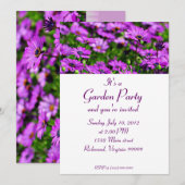 パープルダイジーガーデンパーティー オーダーメイド招待状 招待状 (正面/裏面)