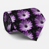 パープルダイジーフラワータイ ネクタイ (ロール)