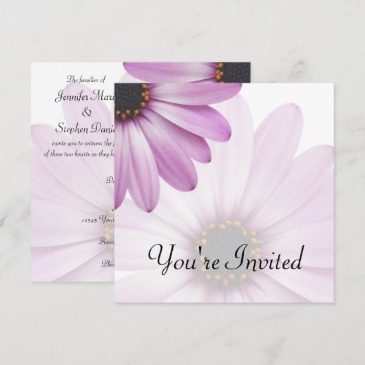 パープルダイジー 招待状 (正面/裏面)