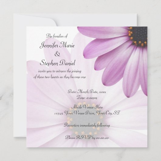 パープルダイジー 招待状 (裏面)