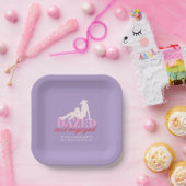 パープルダイズ&婚約したバチェロレッテデコール ペーパープレート (パーティー)