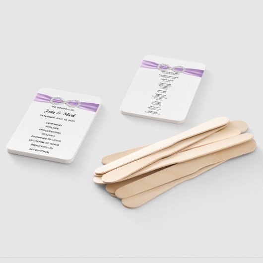 パープルダイヤモンドインフィニティ結婚式 プログラムファン ハンドファン (組立なし)