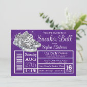 パープルダイヤモンドスニーカーボール誕生日パーティー 招待状 (スタンド正面)