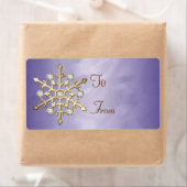 パープルダイヤモンドスノーフレーク金ゴールドギフトラベル ラベル (インサイチュ)