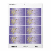 パープルダイヤモンドスノーフレーク金ゴールドギフトラベル ラベル (フルシート)