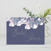 パープルダスエレガントティブルーシルバーブライダルシャワー 招待状 (スタンド正面)