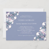 パープルダスエレガントティブルーシルバーブライダルシャワー 招待状 (裏面)