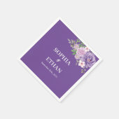パープルダスティバラ結婚フローラ スタンダードカクテルナプキン (角)
