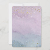 パープルダスティブルーアゲート金ゴールドブライダルシャワー 招待状 (裏面)