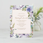 パープルダスティブルーウォーターのカラーフローラ卒業 招待状 (スタンド正面)