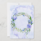 パープルダスティブルーハイアシントピーニーブライダルシャワー 招待状 (裏面)