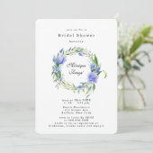 パープルダスティブルーヒアシントピーニーブライダルシャワー 招待状 (スタンド正面)
