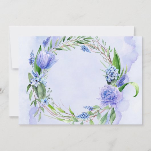 パープルダスティブルーヒアシントピーニーリハーサルディナー 招待状 (裏面)