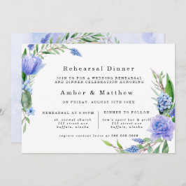 パープルダスティブルーヒアシントピーニーリハーサルディナー 招待状